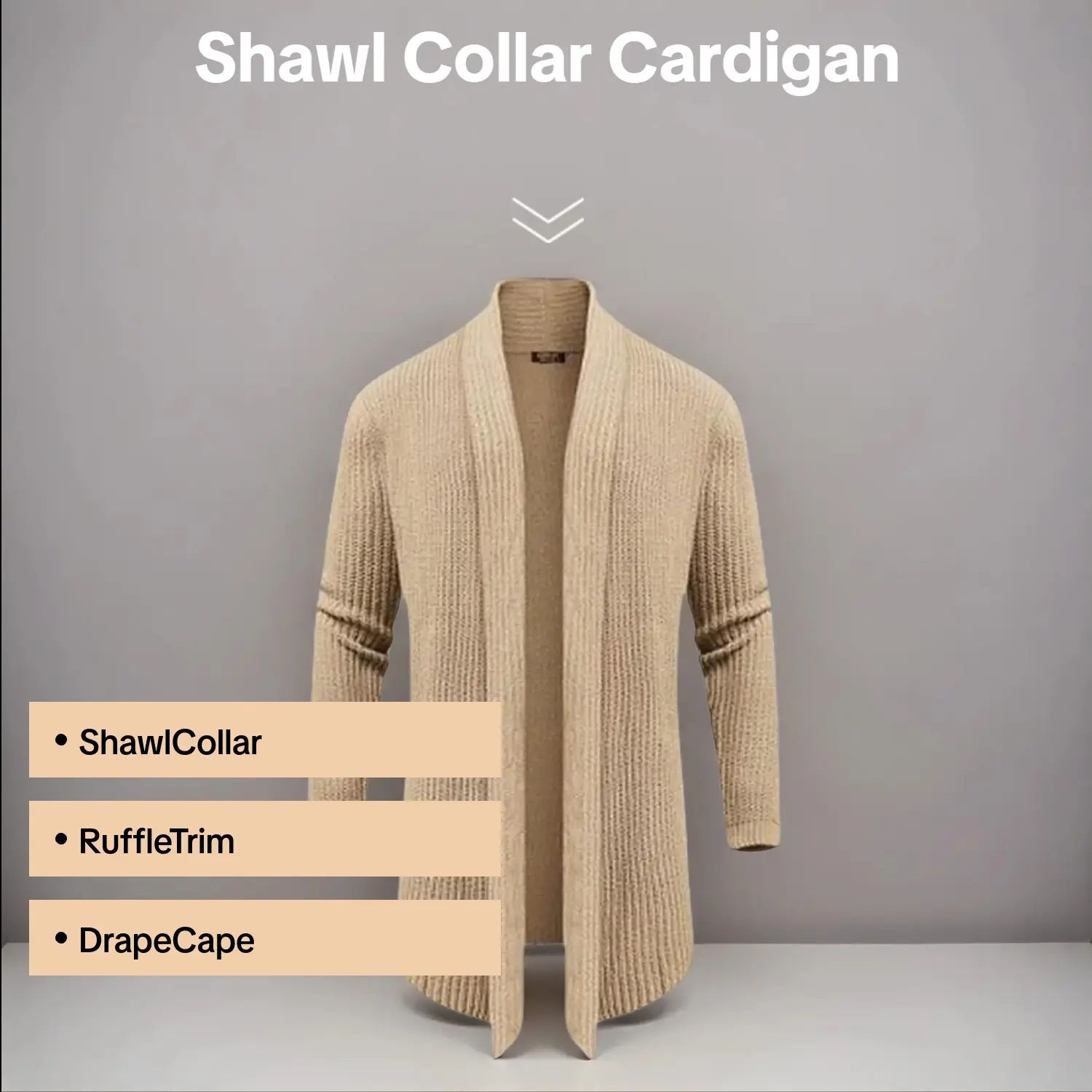 Men's Fashion Shawl Collar Long-Sleeve Fitted Plain Knit Cardigan