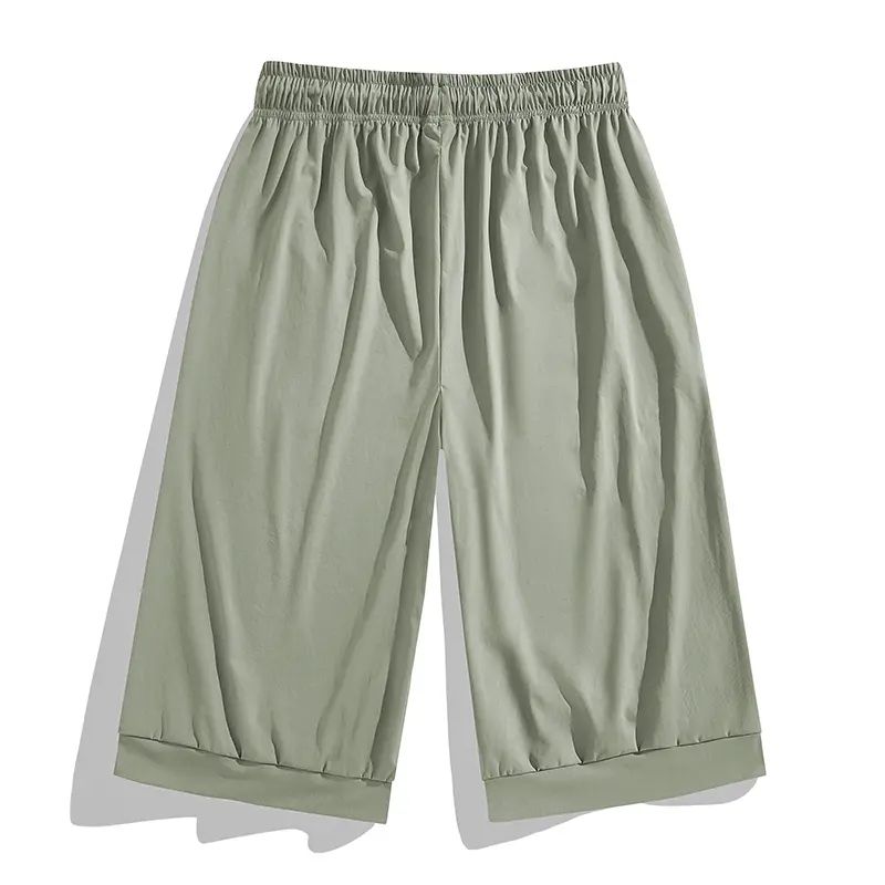 Men’s Loose-Fit 3/4 Length Athletic Pants, Breathable Mesh Side Panels, Lightweight Cool Fabric