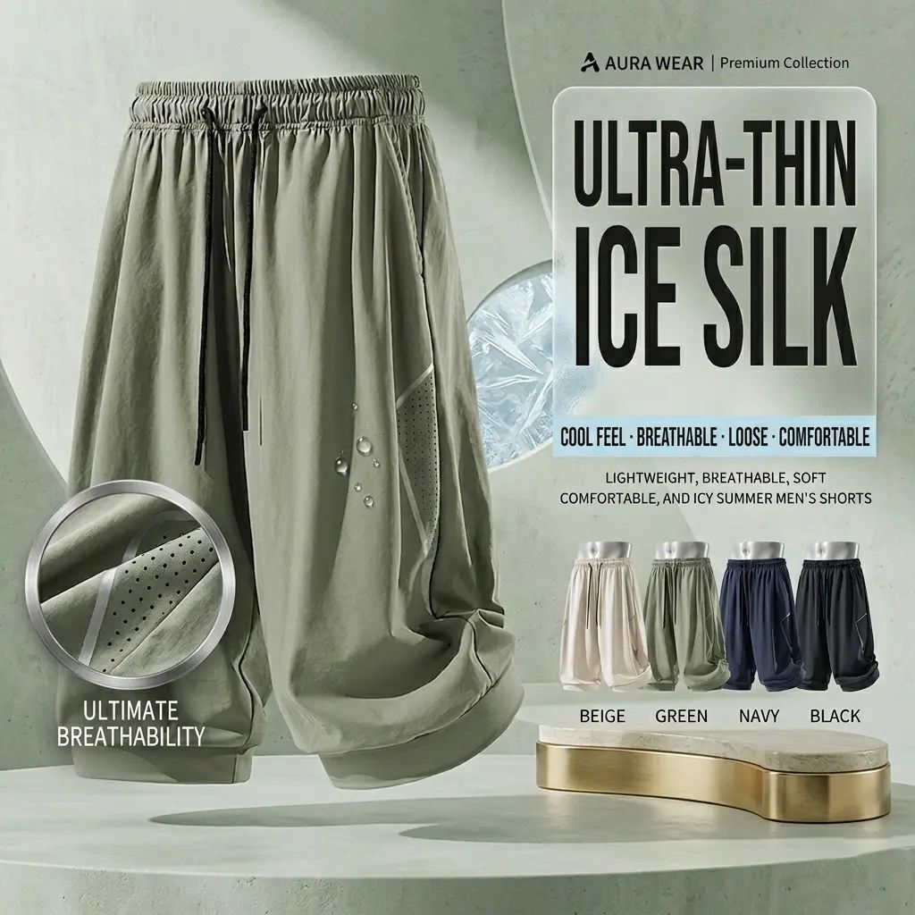 Men’s Loose-Fit 3/4 Length Athletic Pants, Breathable Mesh Side Panels, Lightweight Cool Fabric