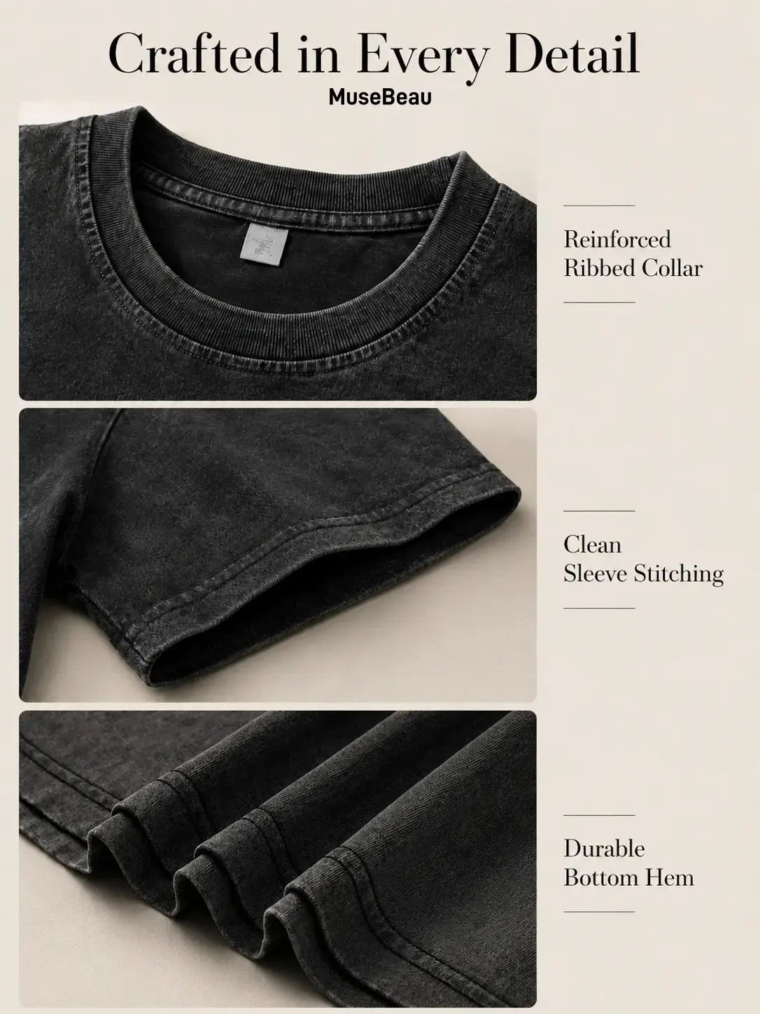 Unisex Acid Wash Oversized Cotton T-Shirts Crew Neck Half Sleeve Loose Casual Streetwear Summer Tops