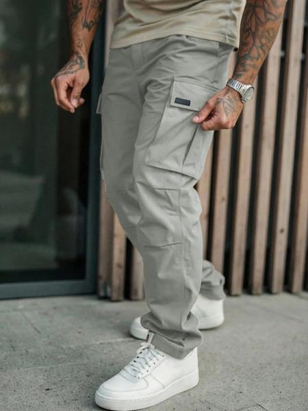 Men's Casual Cargo Pants in Woven Fabric, Spring & Fall Wear, Comfortable Fit, Stylish Design for Daily Use, Casual Outdoor Trouser