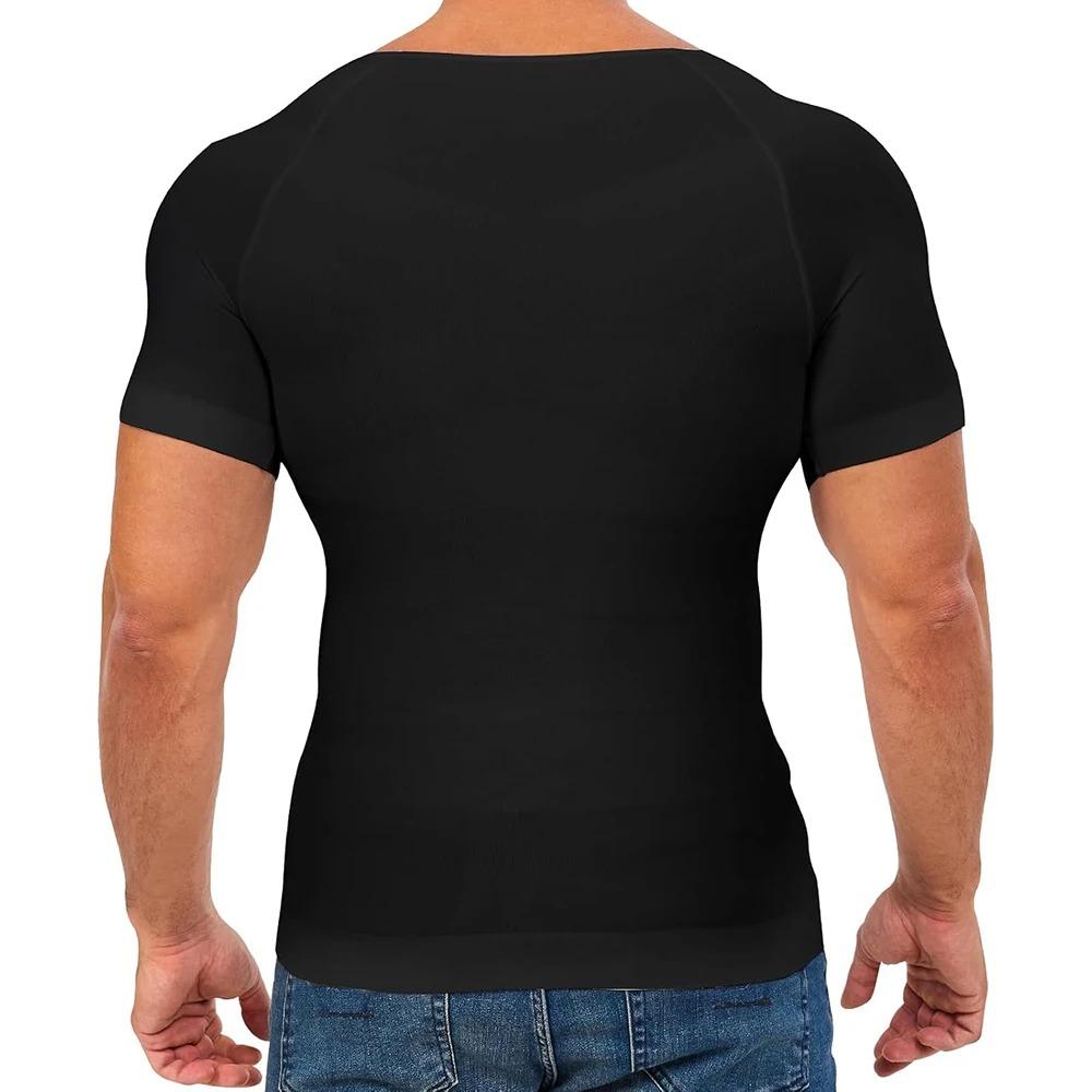 1/2/3/4 Pack Menswear Compression Body Shaper Shapewear Stretch Short Sleeve Shirt Breathable Lightweight Comfy Workout Tank Top Sports Vest Fitness Tee Gym Exercise Activewear Elastic Formal Fabric Casual