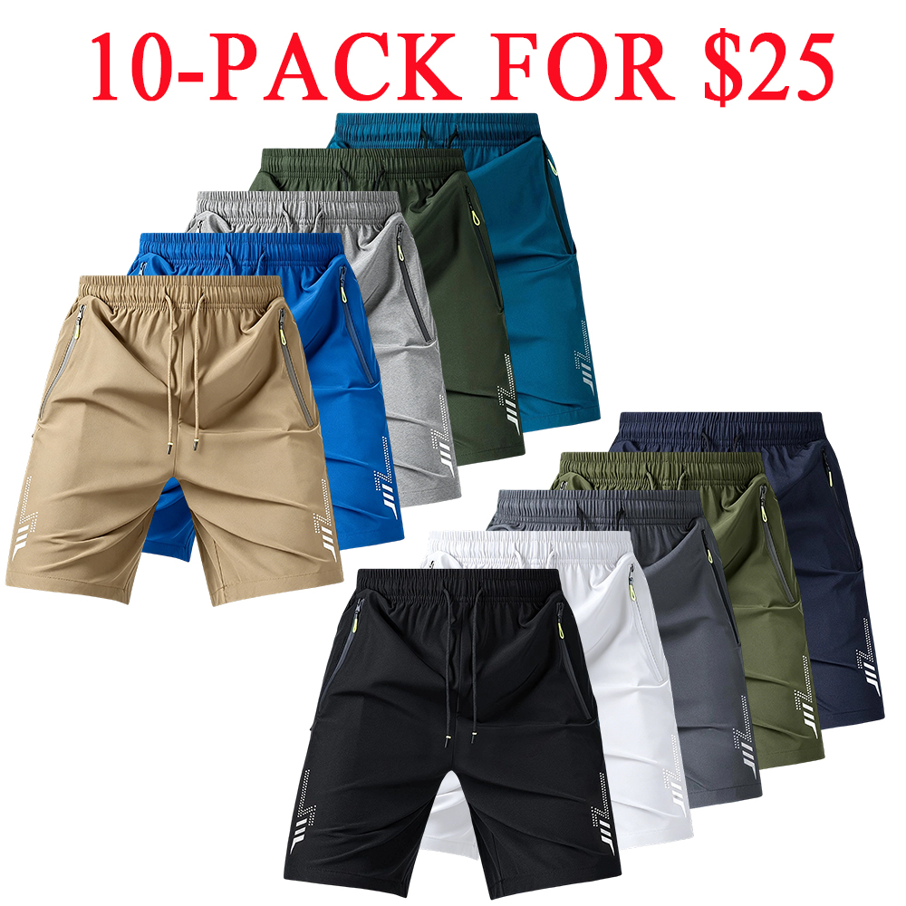 Men's 10-Pack Quick-Dry Athletic Shorts