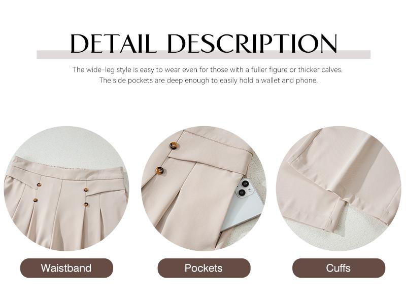 Eytino Womens Plus Size Wide Leg Dress Pants High Waisted Pleated Business Casual Trouser Office Work Palazzo Pants(1X-5X)