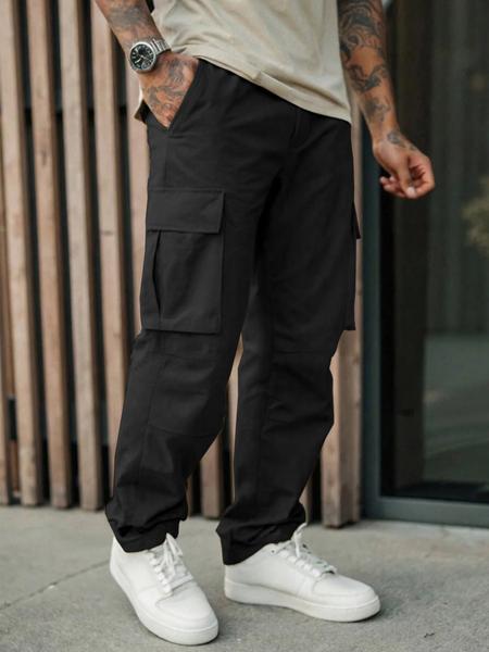 Men's Casual Cargo Pants in Woven Fabric, Spring & Fall Wear, Comfortable Fit, Stylish Design for Daily Use, Casual Outdoor Trouser