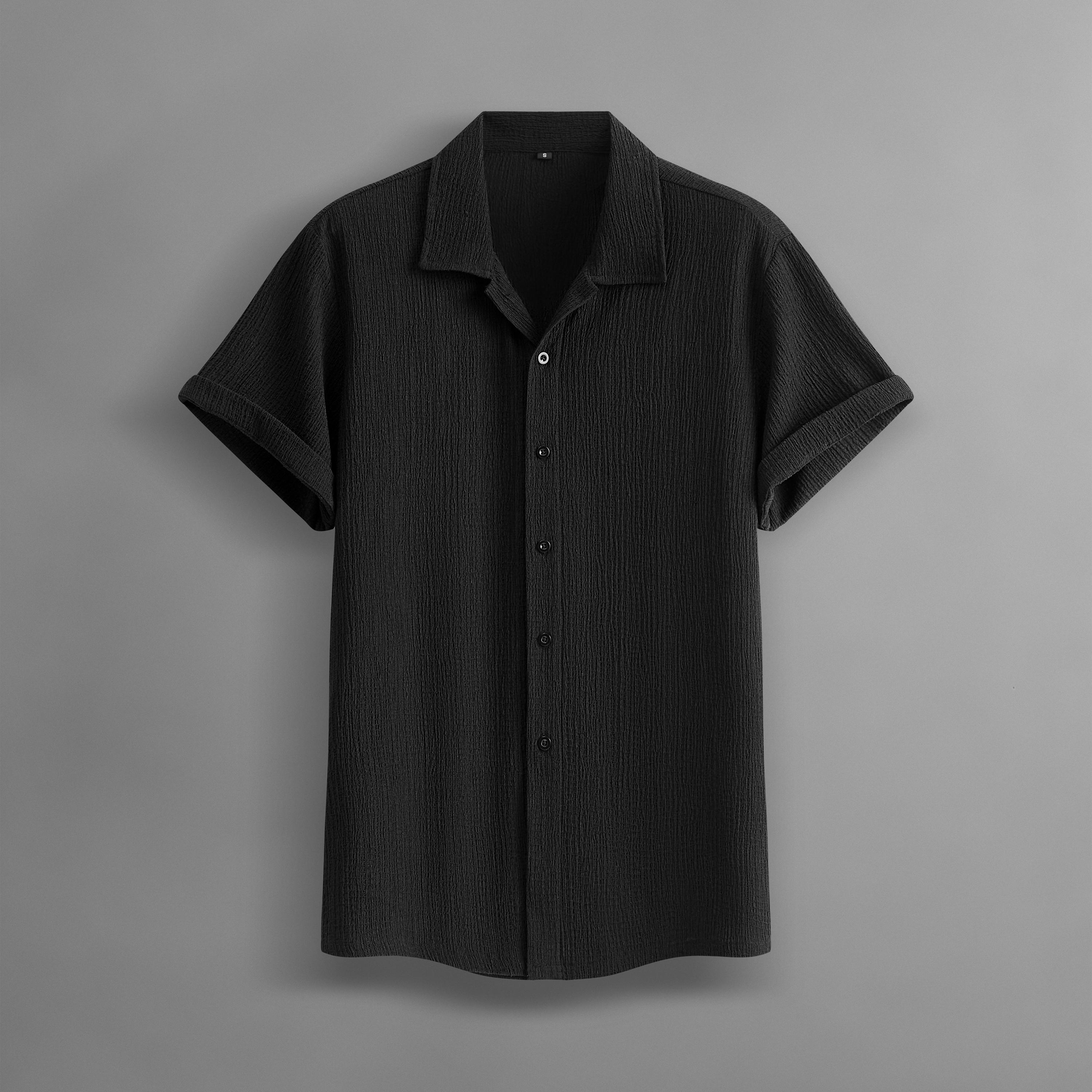 Men&rsquo;s Summer Lightweight Breathable Solid Color Short-Sleeve Dress Shirts with Turn-Down Collar for Commuting, 4-Pack