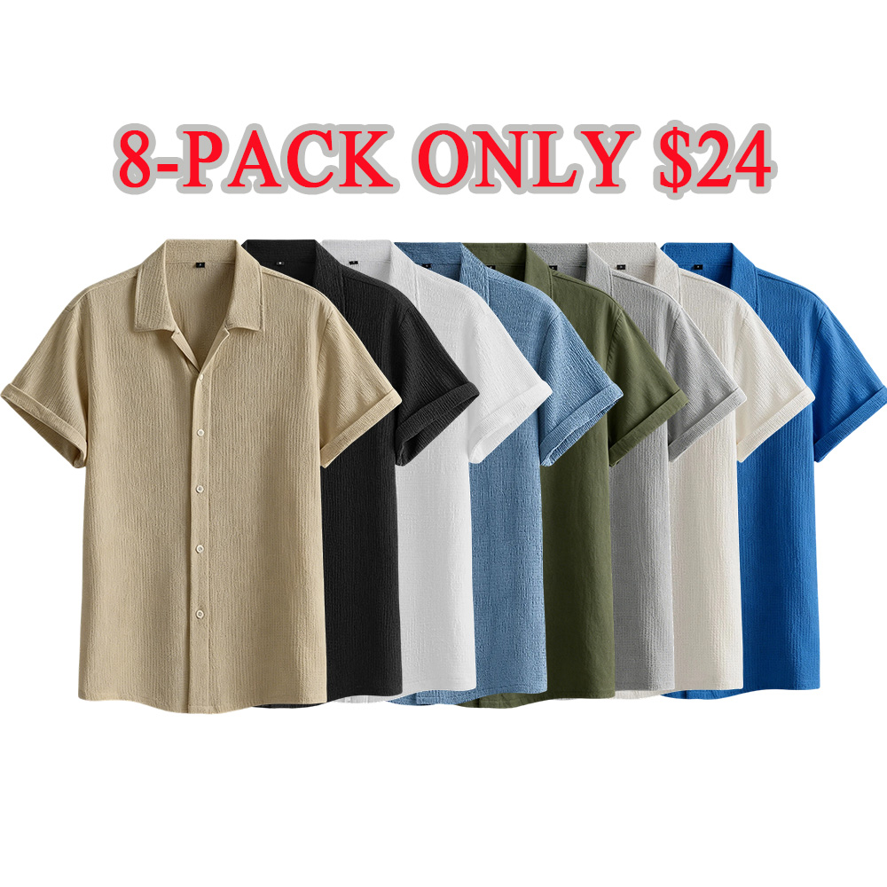 Men’s Summer Lightweight Breathable Solid Color Short-Sleeve