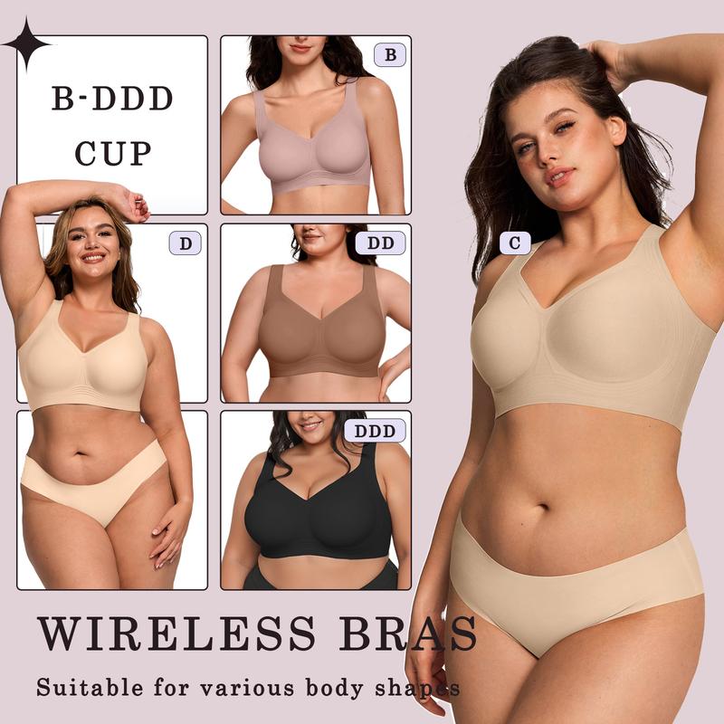 OEAK Women Jelly Bras Wirefree Full Coverage No Underwire Everyday Bras Comfortable Wireless Padded Tshirt Bra OEAK Women Jelly Bras Wirefree Full Coverage No Underwire Everyday Bras Comfortable Wireless Padded Tshirt Bra