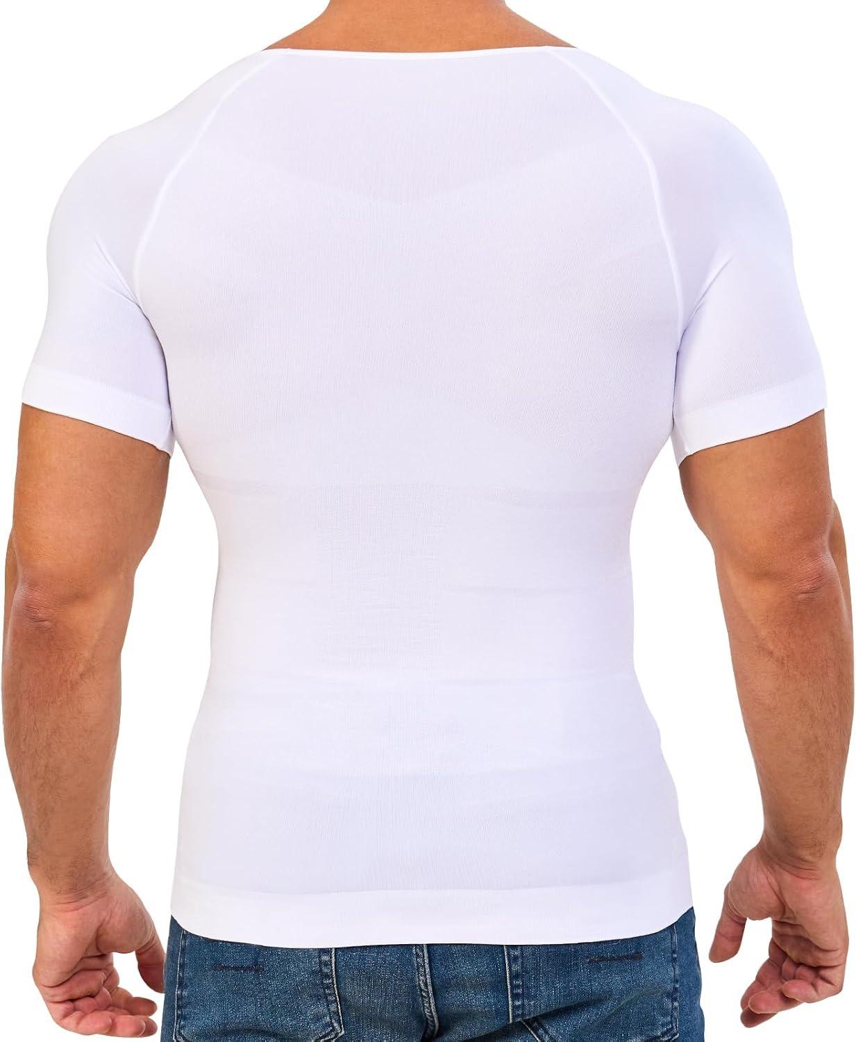 1/2/3/4 Pack Menswear Compression Body Shaper Shapewear Stretchy Short Sleeve Shirt Breathable Lightweight Comfy Workout Tank Top Sports Vest&nbsp;Fitness Tee Gym Exercise Activewear Elastic Formal Fabric Casual Natural Dress Soft Mesh
