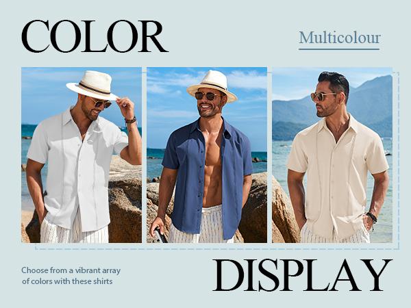 COOFANDY Mens Cuban Guayabera Short Sleeve Shirt Casual Summer Beach Tops Button Down Untucked Shirts COOFANDY Mens Cuban Guayabera Short Sleeve Shirt Casual Summer Beach Tops Button Down Untucked Shirts