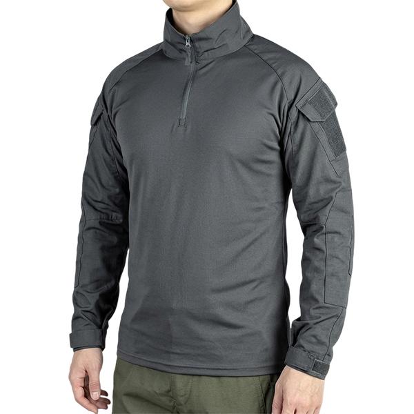 Men&rsquo;s long-sleeve top with a half zipper and stand collar, available in six colors; camouflage color-block design, stretchy and breathable for outdoor wear.