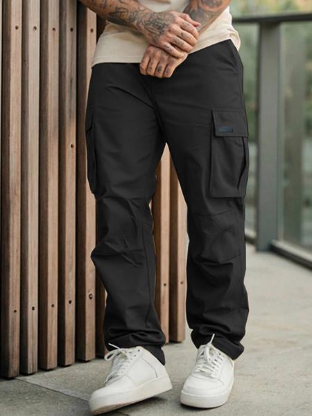 Men's Casual Cargo Pants in Woven Fabric, Spring & Fall Wear, Comfortable Fit, Stylish Design for Daily Use, Casual Outdoor Trouser