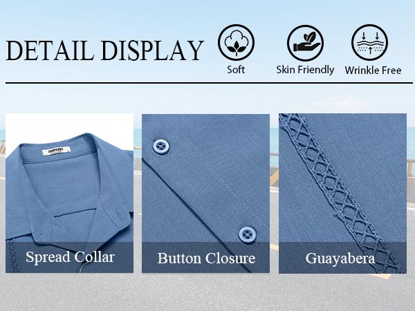 COOFANDY Mens Cuban Guayabera Short Sleeve Shirt Casual Summer Beach Tops Button Down Untucked Shirts COOFANDY Mens Cuban Guayabera Short Sleeve Shirt Casual Summer Beach Tops Button Down Untucked Shirts