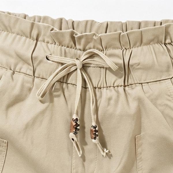Women's Relaxed Petal-Waist Short Bottoms - Single Piece, Ruffle Waistband, Front Pockets, Elastic Drawstring, Breathable Fabric, Loose Comfortable Fit for Campus Everyday Wear, Weekend Gatherings, Lightweight