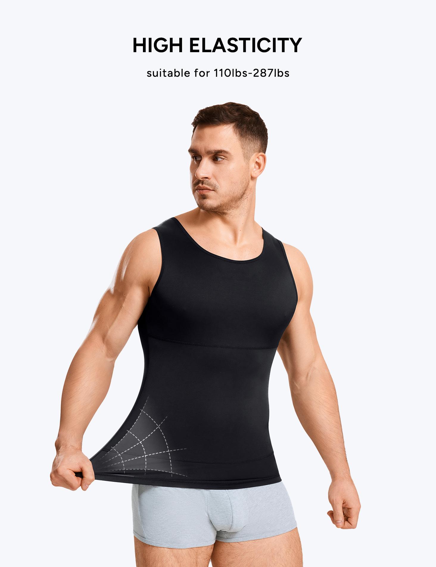 【Nebility】 Men&rsquo;s Silky Soft Compression Shapewear Tank, Slimming Body Shaper Vest with Waist & Chest Support, Stretchy, Odor-Resistant, Breathable Muscle Tank for Daily Comfort, Menswear, Tanktop,fathersdaygift