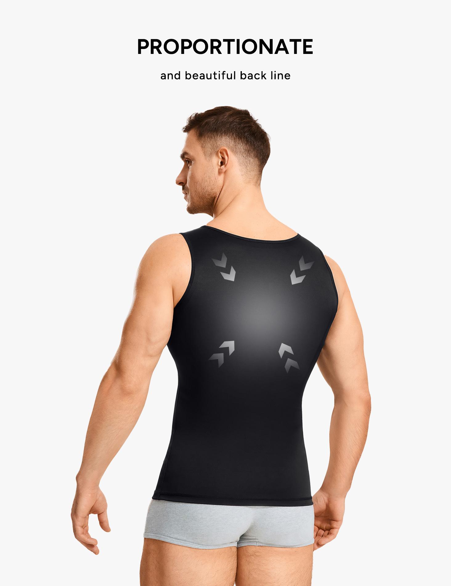 【Nebility】 Men&rsquo;s Silky Soft Compression Shapewear Tank, Slimming Body Shaper Vest with Waist & Chest Support, Stretchy, Odor-Resistant, Breathable Muscle Tank for Daily Comfort, Menswear, Tanktop,fathersdaygift