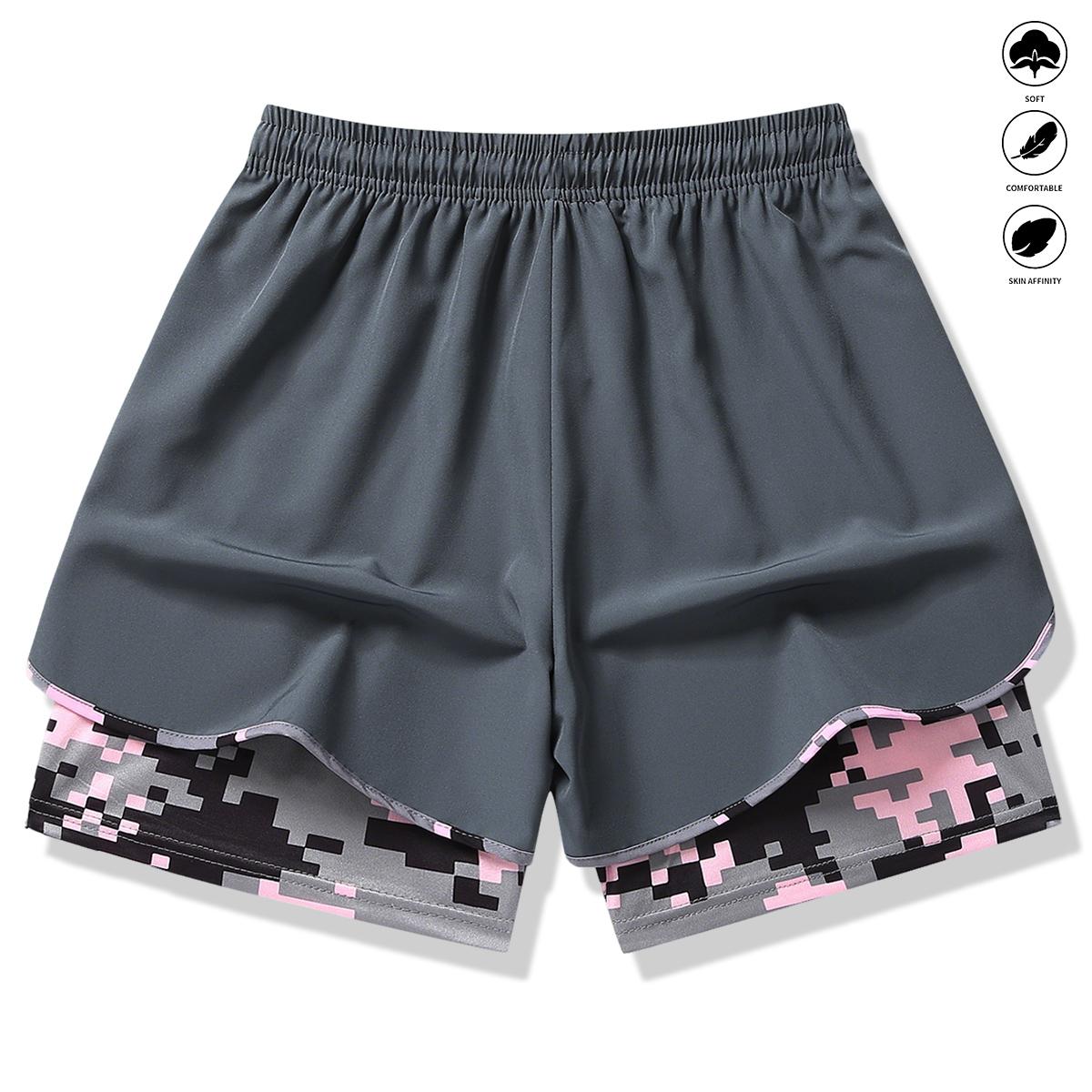 Women&rsquo;s casual athletic shorts with built-in liner, drawstring, elastic waistband; suitable for outdoor sports, fitness, running, and casual wear; women&rsquo;s shorts, athletic shorts, womenswear
