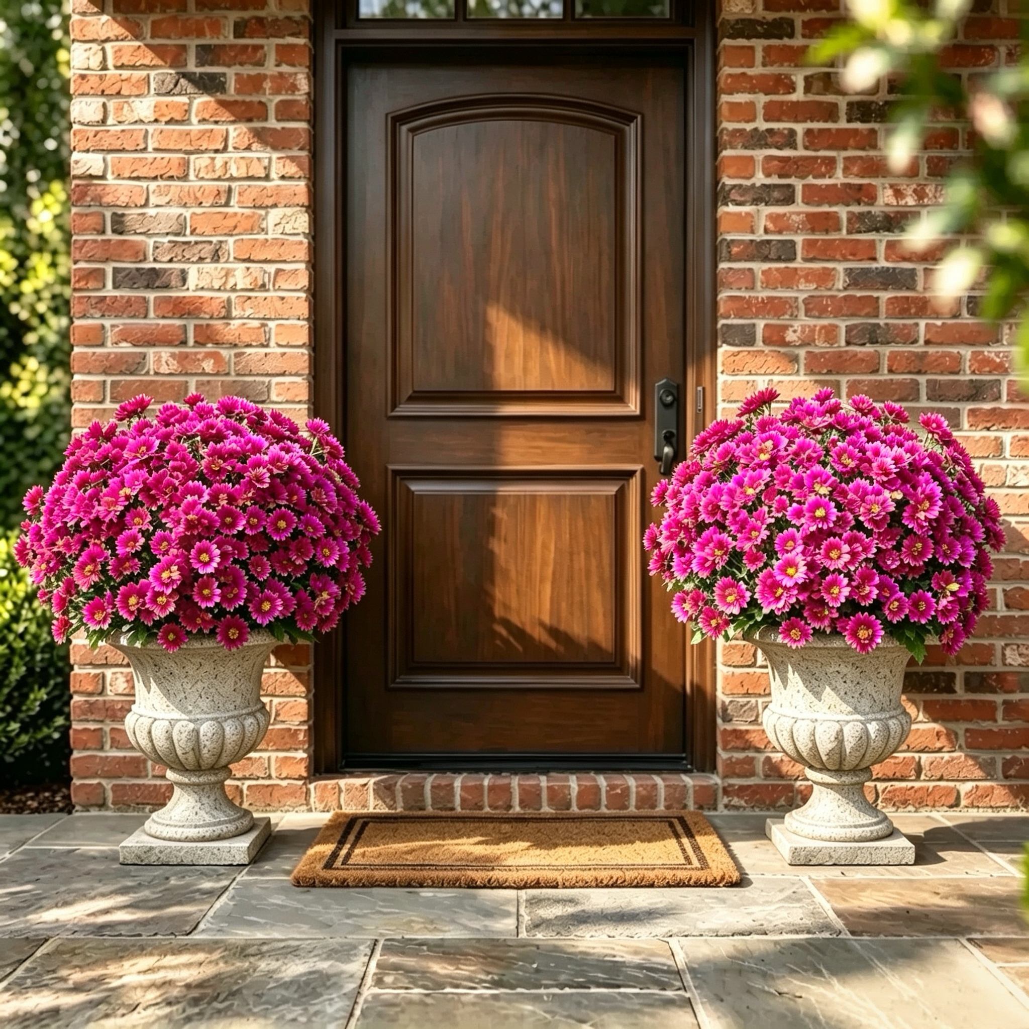Artificial Outdoor Sunset Mums Flowers | UV Resistant, Fade Resistant & No Watering Needed