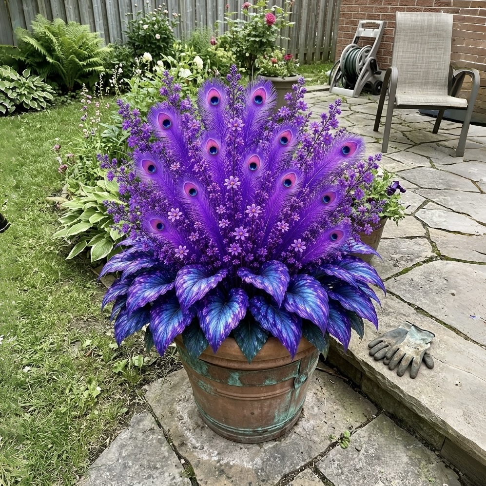 Summer Sale💐 Artificial Outdoor -Peacock Flame Hairpin Flower