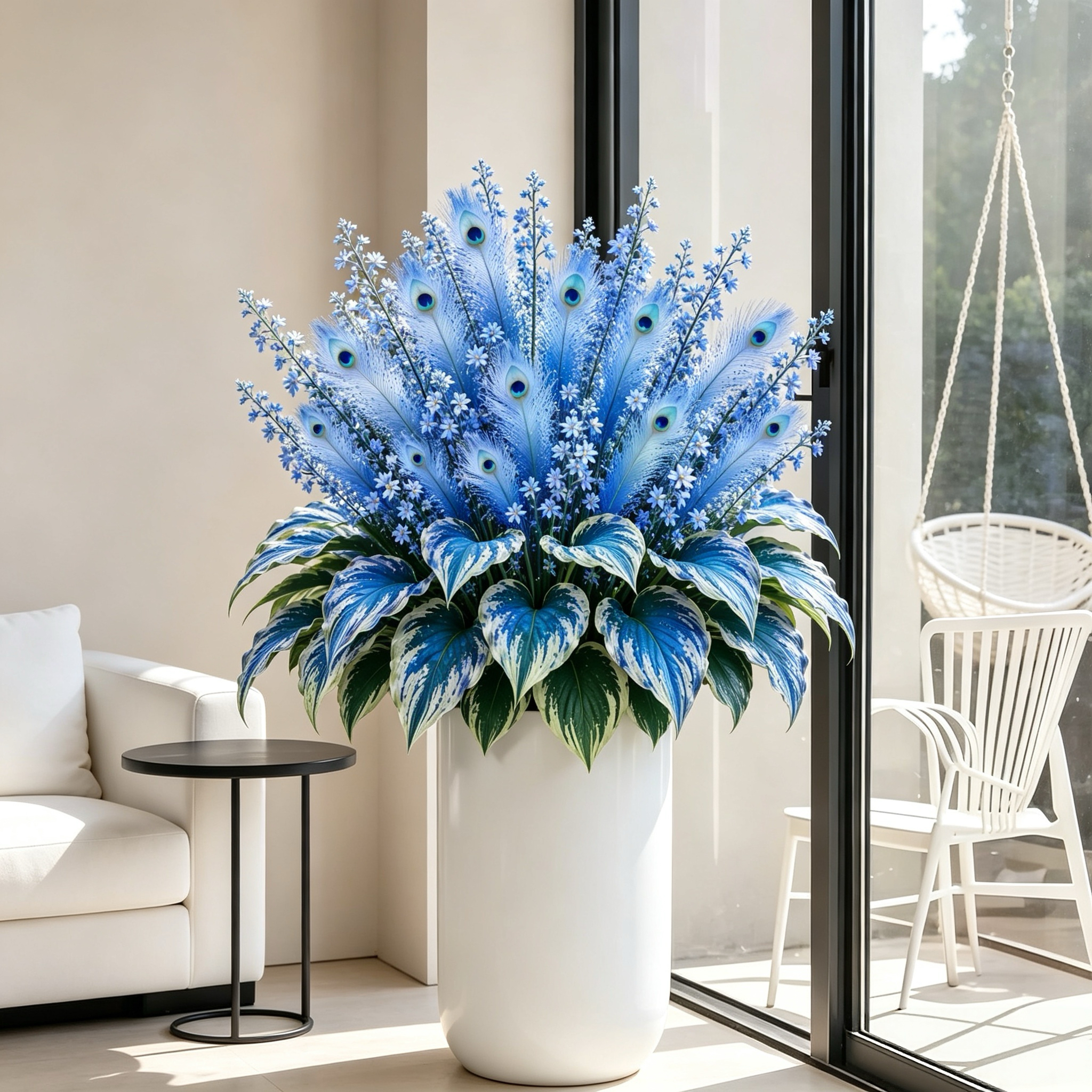 Summer Sale💐 Artificial Outdoor -Peacock Flame Hairpin Flower