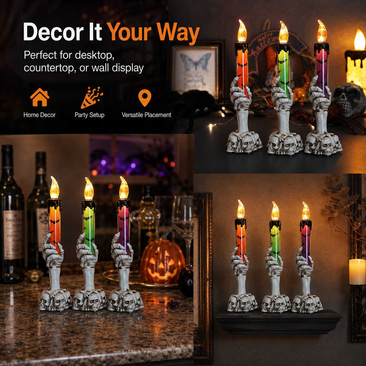 🎃 On the last day of Halloween,  LED lights are 50% off, and sequins are decorated in the shapes of skulls, skeletons, and hands.