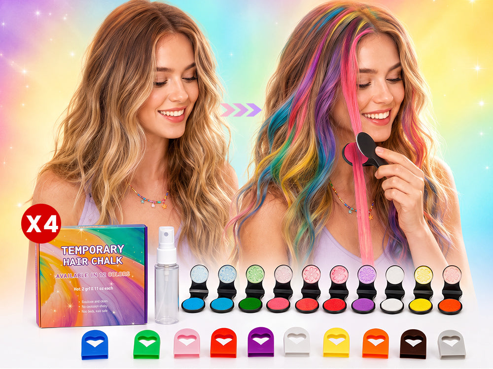 🔥Last Day 50% OFF🌈12-Color Temporary Hair Chalk Applicator Set