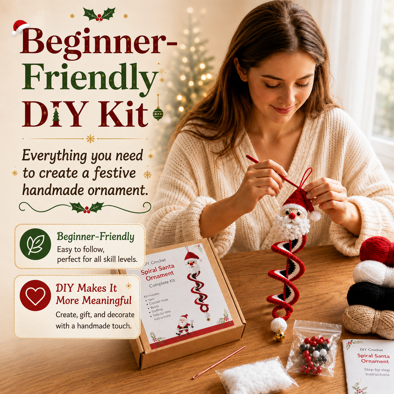 DIY crochet Christmas ornament crafting