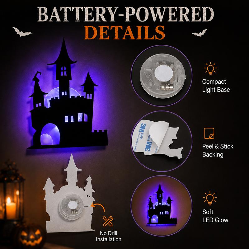 🦇Halloween LED Silhouette Wall Light Stickers🎃👻