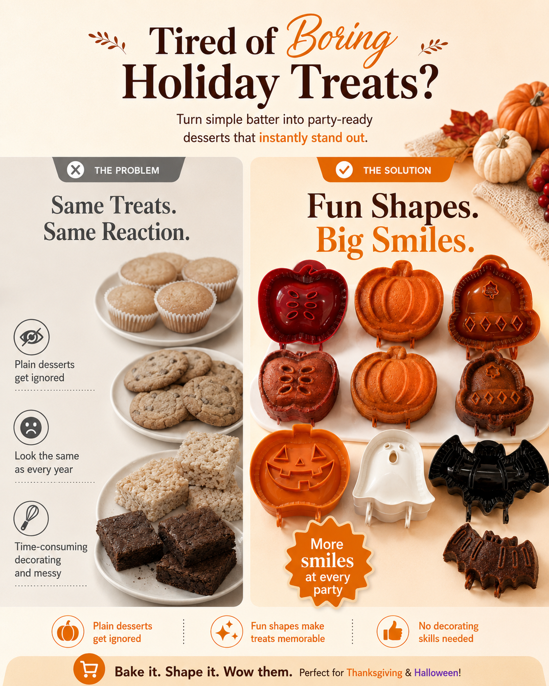 Festive shaped treats compared with ordinary holiday desserts