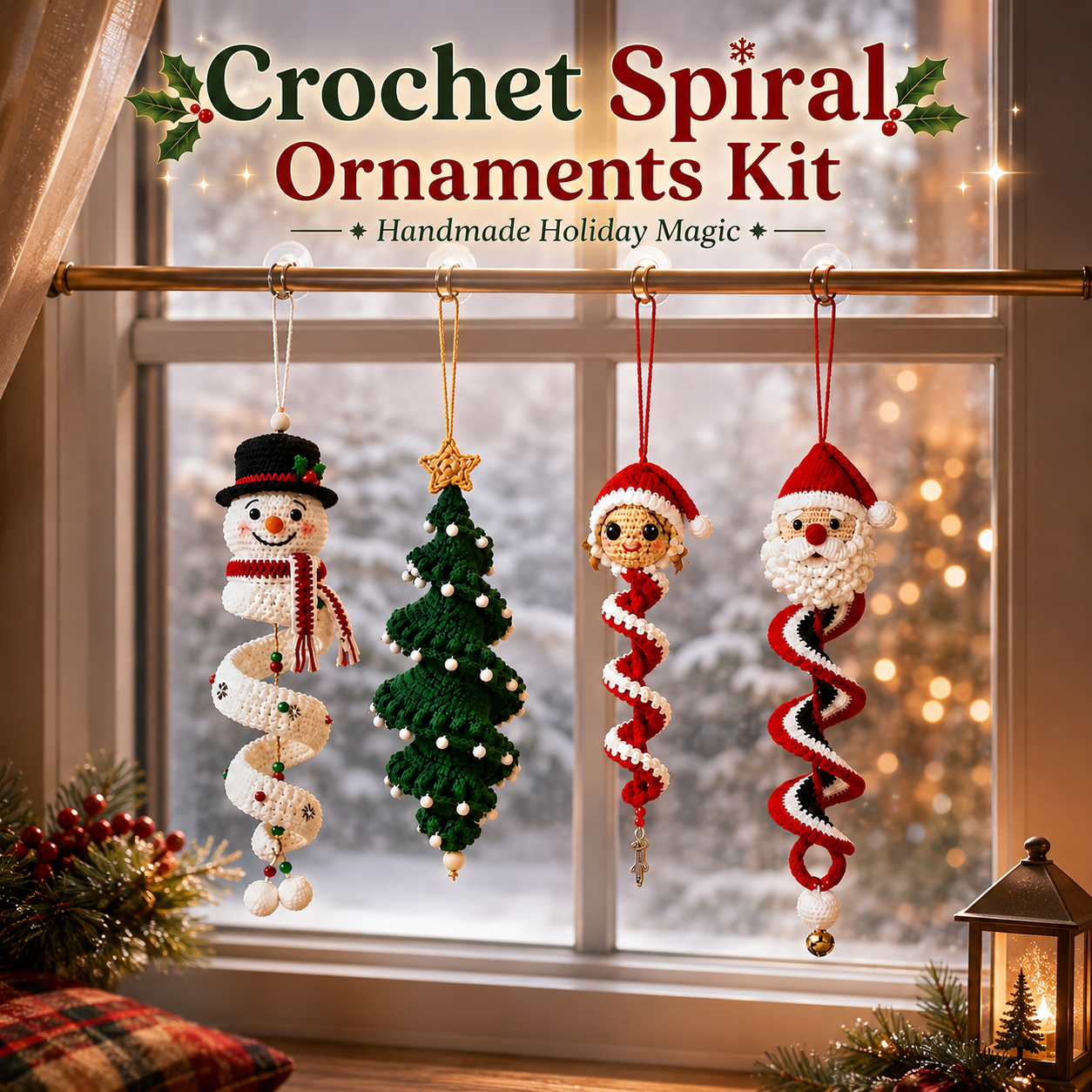 Handmade crochet Christmas ornaments