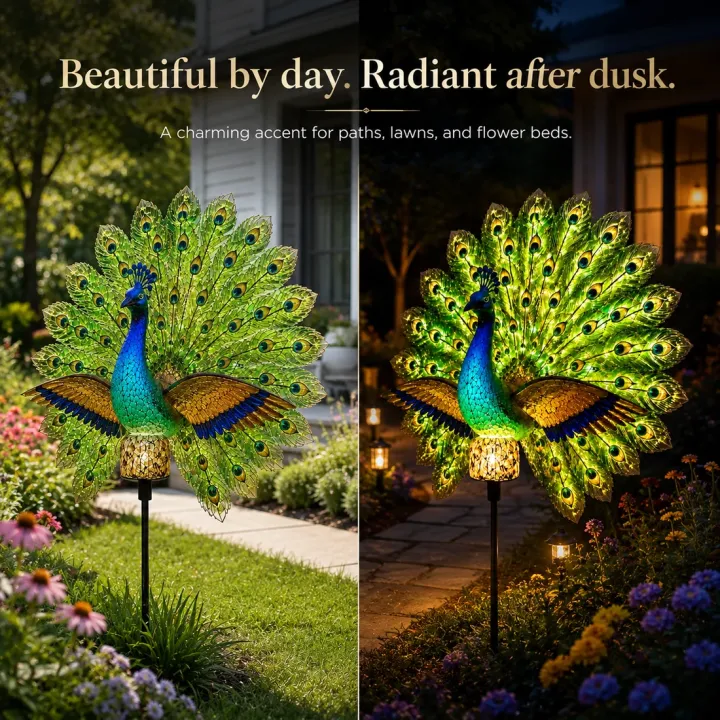 🏆2026 Super Value Set🔥60% OFF💥🦚Solar Peacock Garden Sculpture