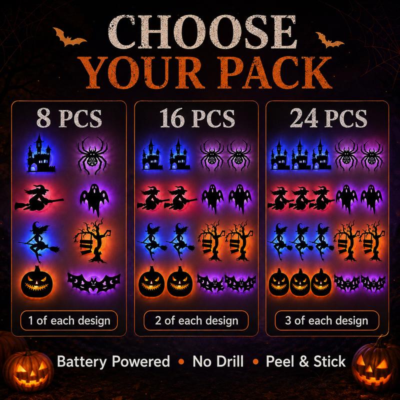 🦇Halloween LED Silhouette Wall Light Stickers🎃👻