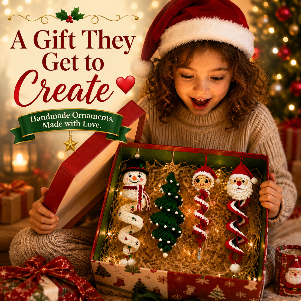 Christmas crochet ornament gift idea