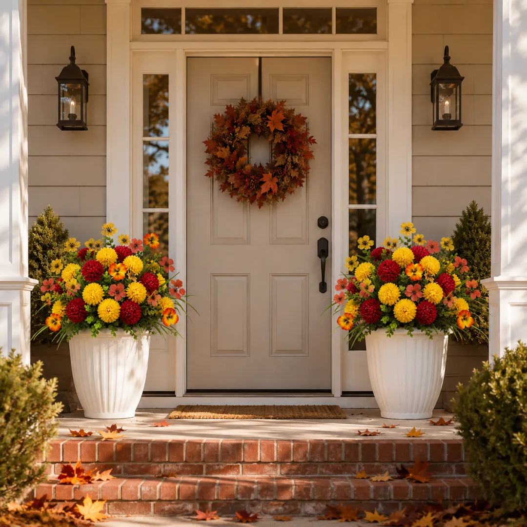 🌸26-Piece Artificial Fall Flower Set – UV-Resistant, Wind-Resistant & Fade-Resistant