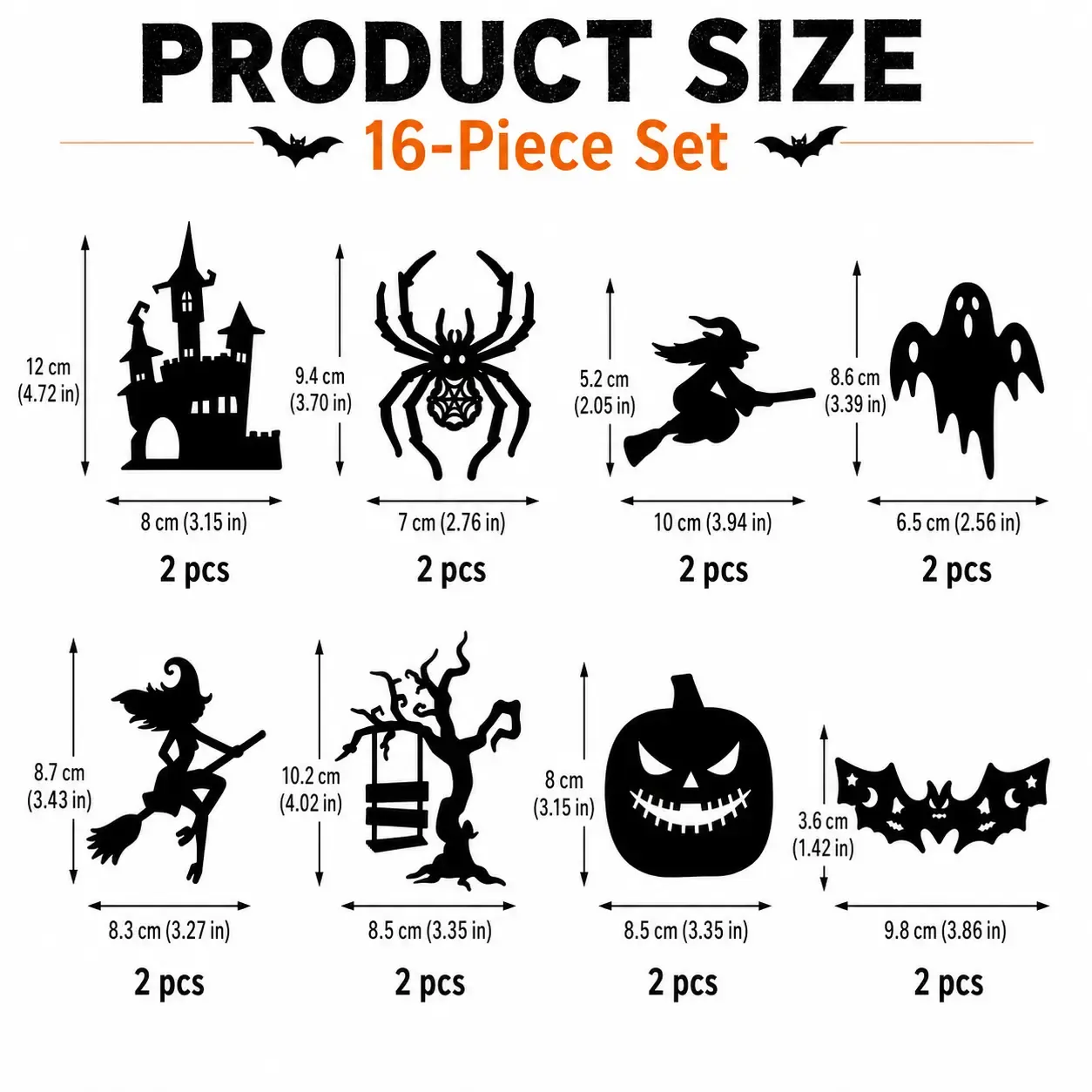 🦇Halloween LED Silhouette Wall Light Stickers🎃👻