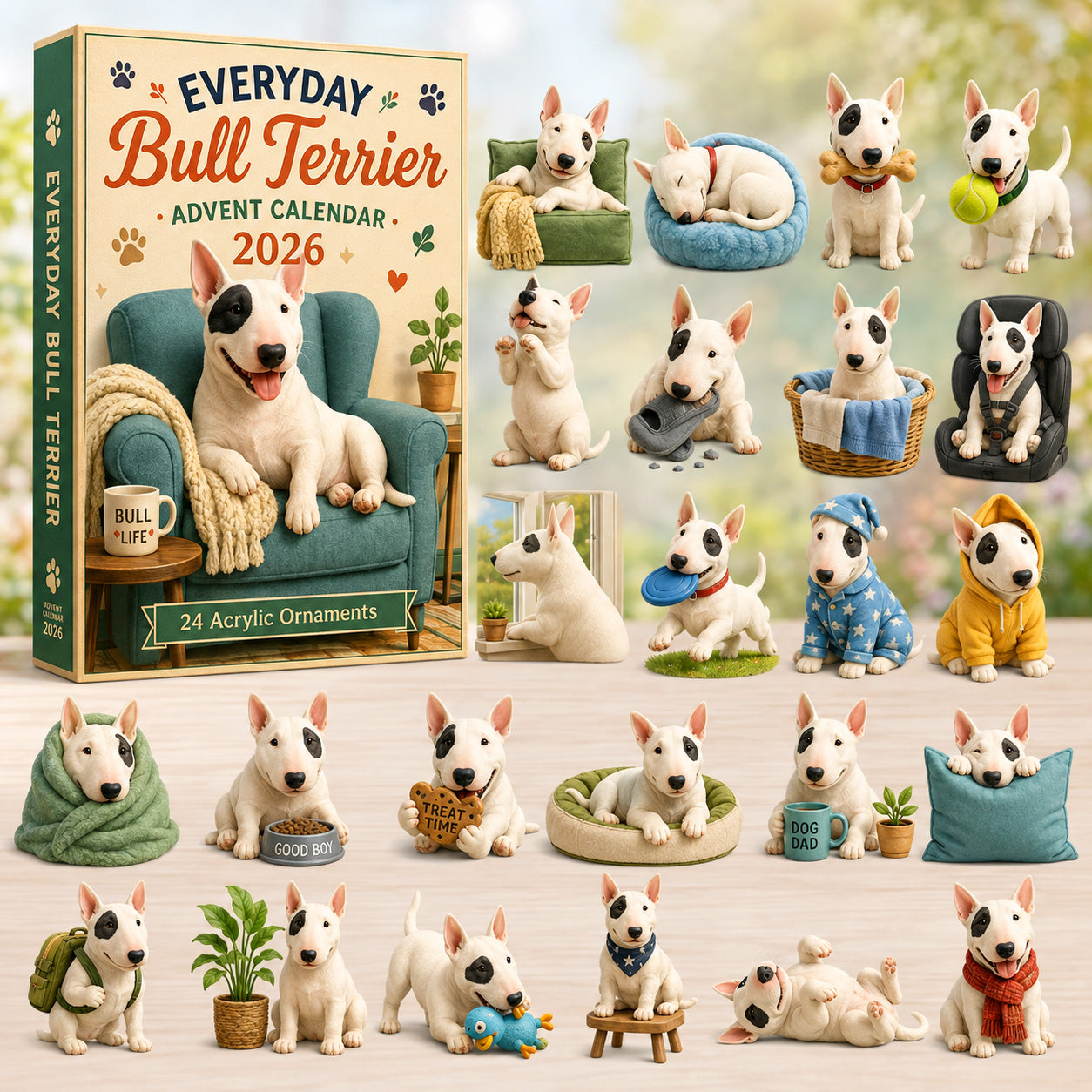 🐶Everyday Bull Terrier Advent Calendar 2026 - 24-Day Festive Countdown