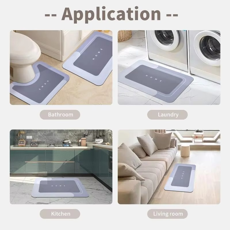 👣3-Piece Anti-Slip Bathroom Mat Set – Quick-Dry U-Shaped Toilet & Floor Mats