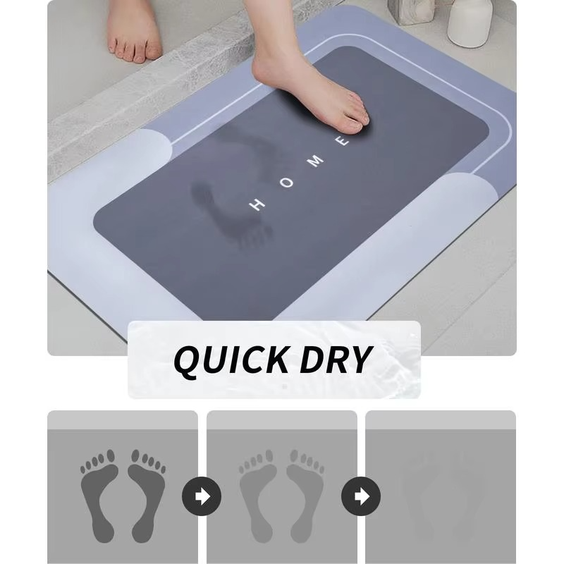 👣3-Piece Anti-Slip Bathroom Mat Set – Quick-Dry U-Shaped Toilet & Floor Mats