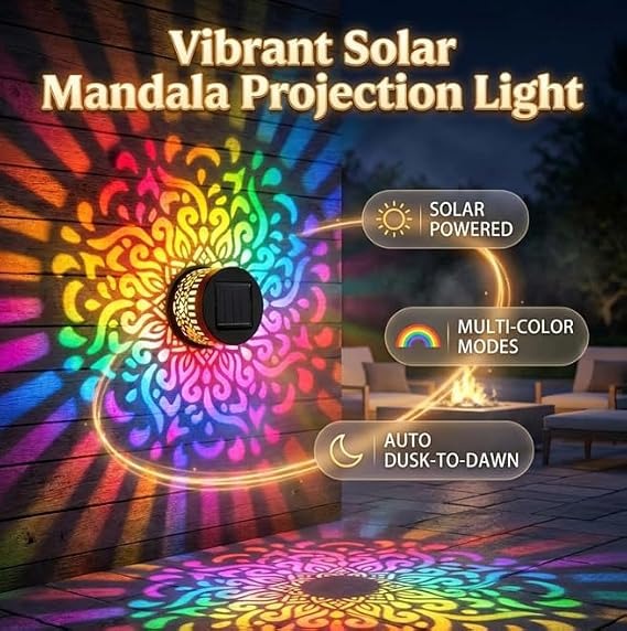 🔥Solar Mandala Projector Wall Light