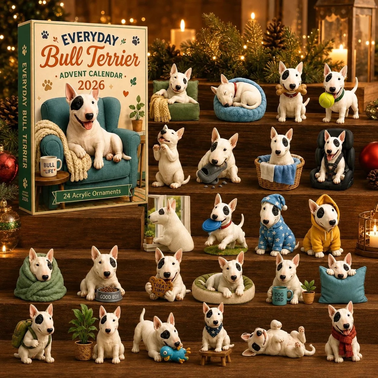 🐶Everyday Bull Terrier Advent Calendar 2026 - 24-Day Festive Countdown
