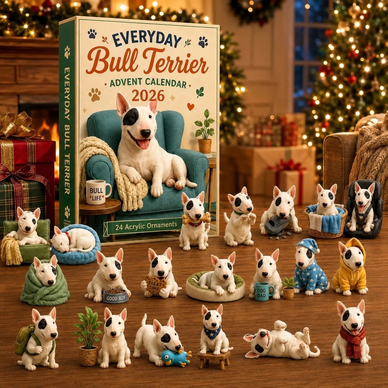 🐶Everyday Bull Terrier Advent Calendar 2026 - 24-Day Festive Countdown