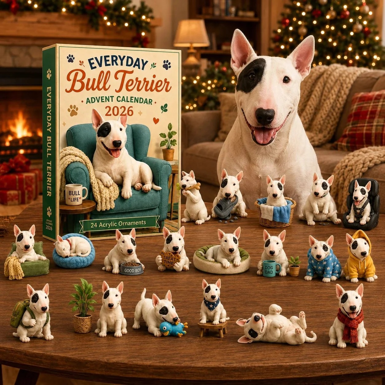 🐶Everyday Bull Terrier Advent Calendar 2026 - 24-Day Festive Countdown