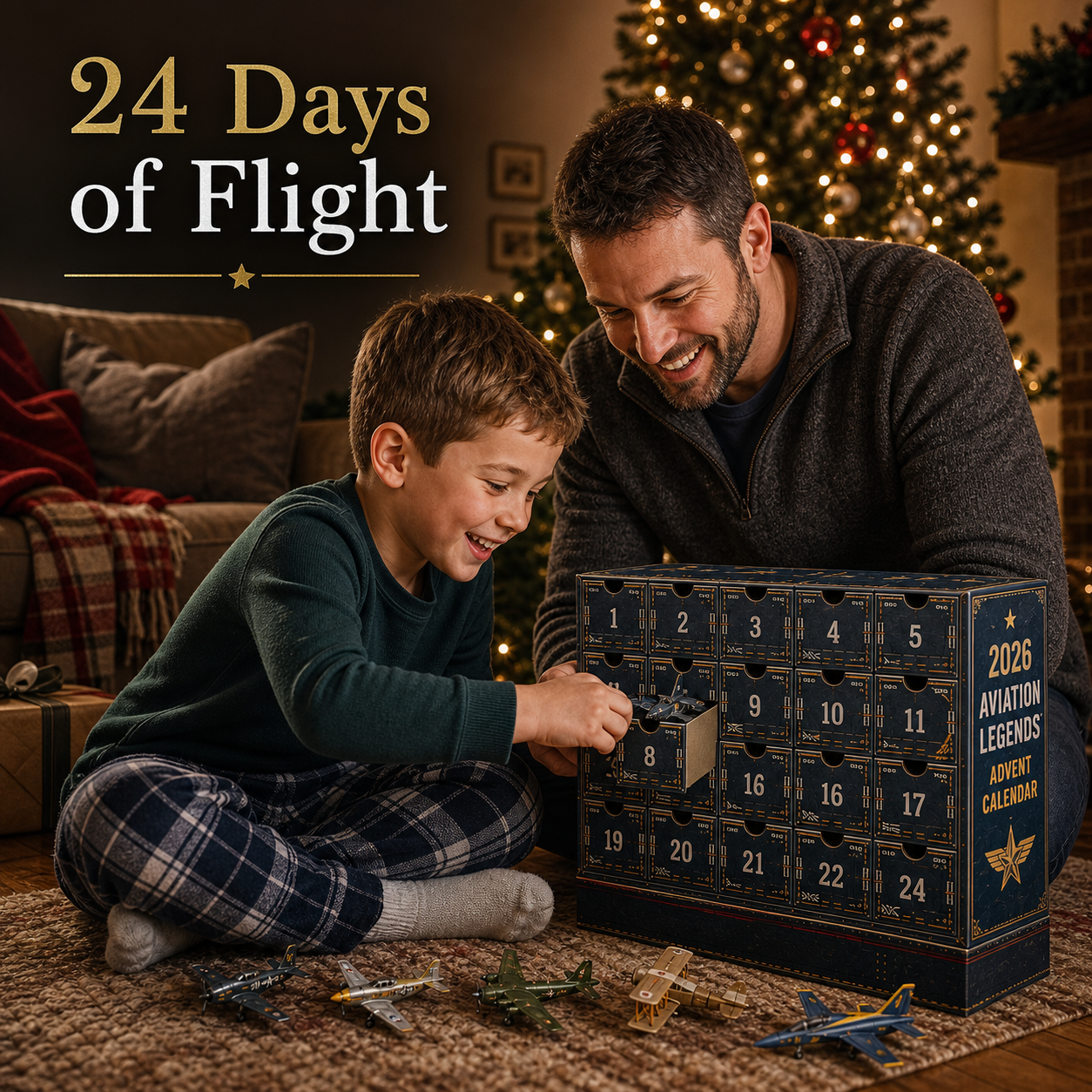 Aviation advent calendar collection display