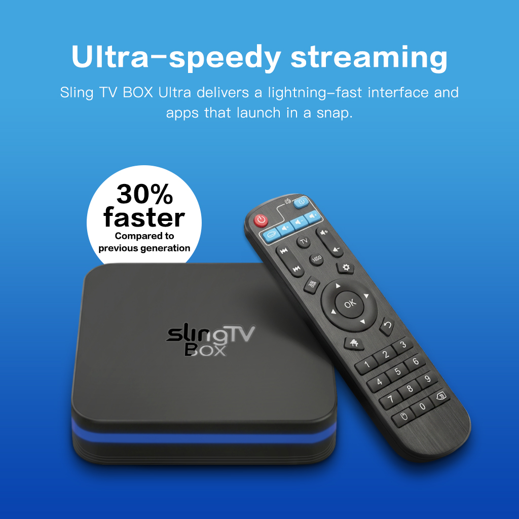 SlingTV Box S5 Max – Ultimate 4K TV Box | 120,000+ Channels & Premium Content | No Subscription