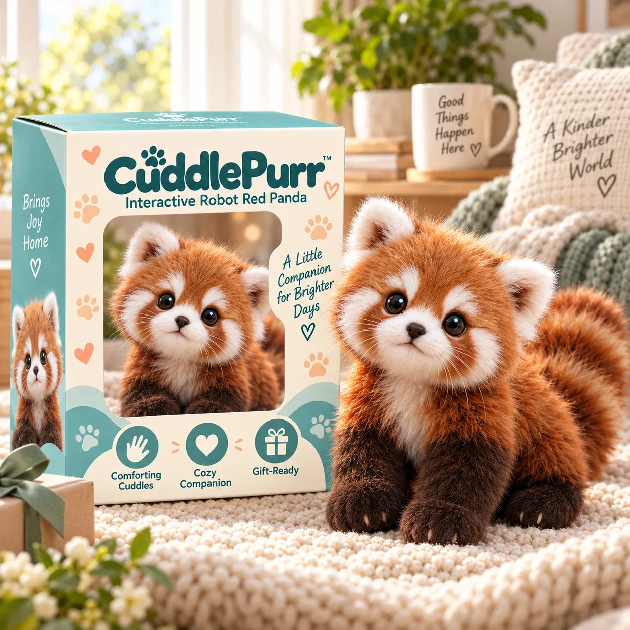 🐾❤️ Best Sellers CuddlePurrTM Red Panda – Interactive Plush Companion | A Little Friend, A Lot of Love