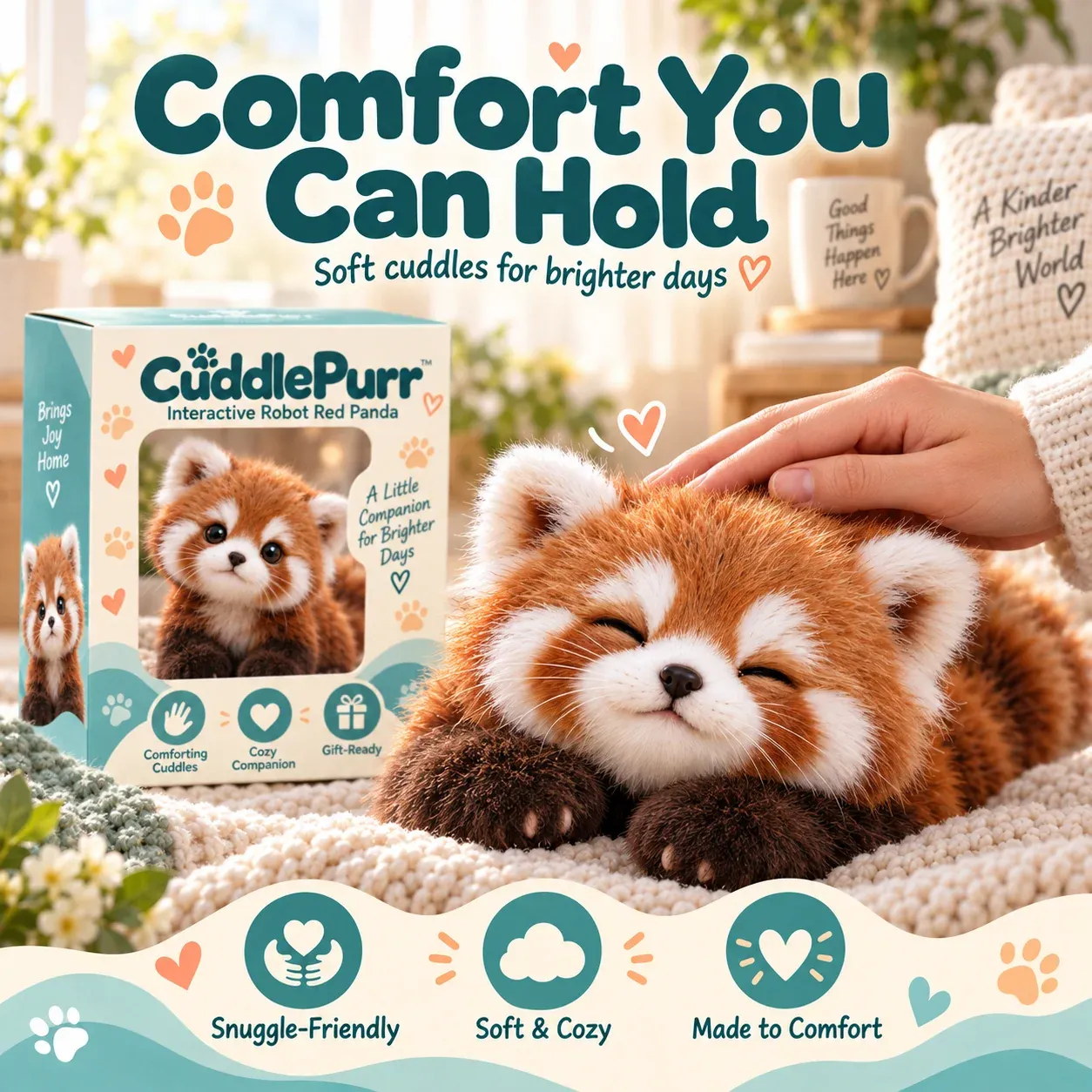 🐾❤️ Best Sellers CuddlePurrTM Red Panda – Interactive Plush Companion | A Little Friend, A Lot of Love