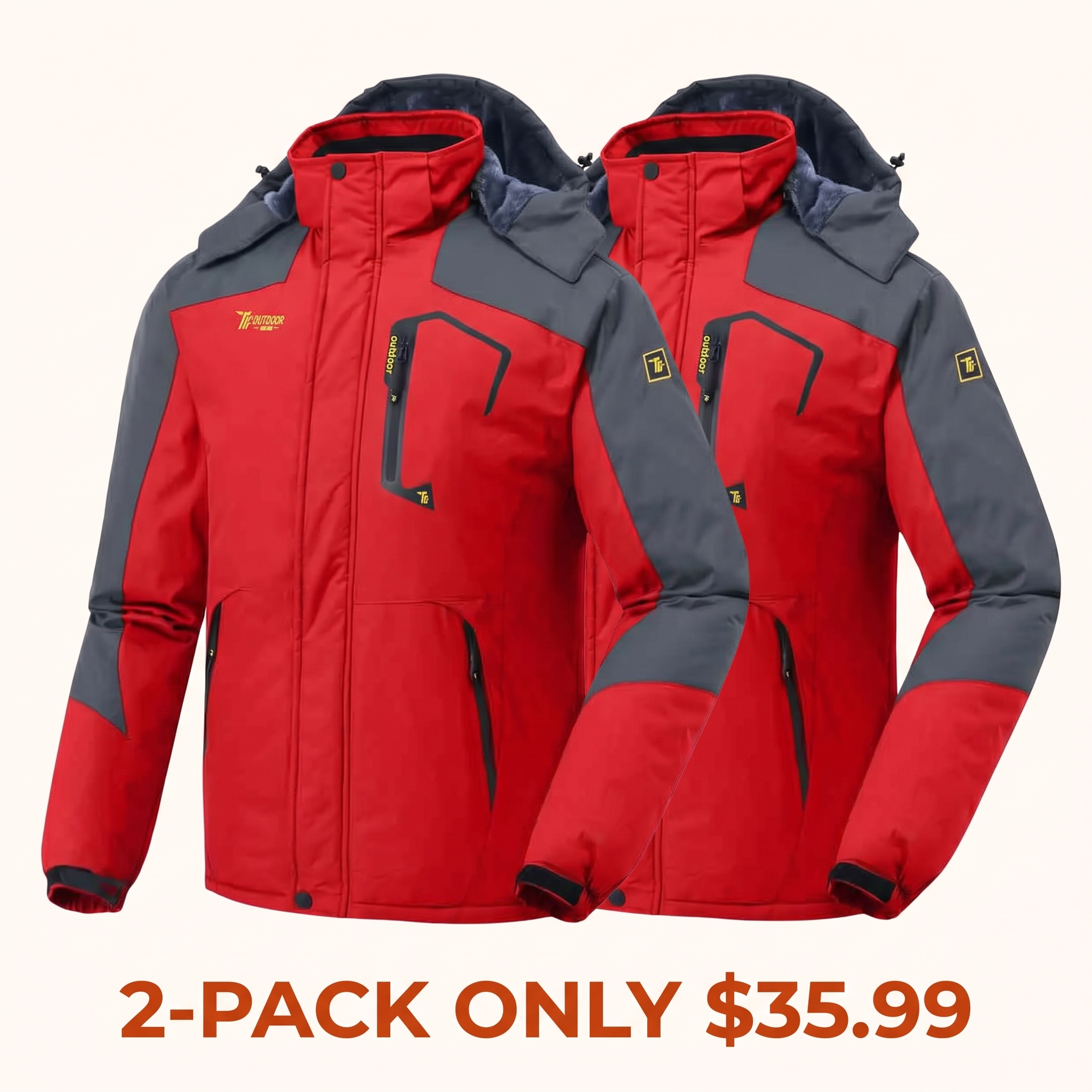 Men's Waterproof Insulated Ski Snow Jacket Big & Tall Sizes
