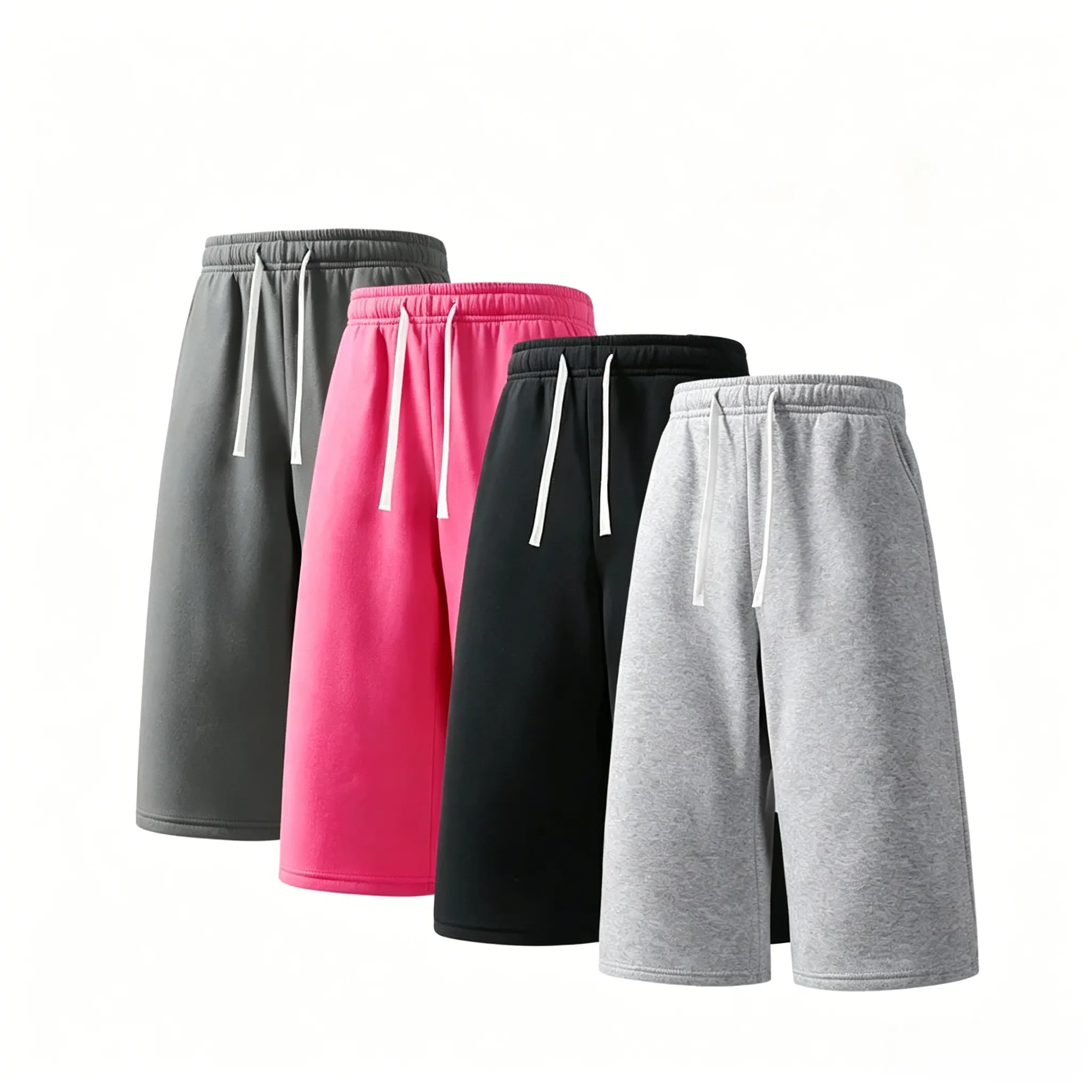 (4-pack)Men’s Casual Sweat Stretchable Breathable Knee-Length Shorts