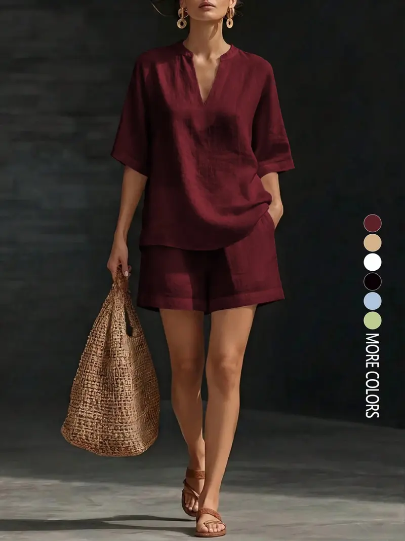 Women's Casual Two-Piece Set (Top and Shorts) – Spring/Summer 2026