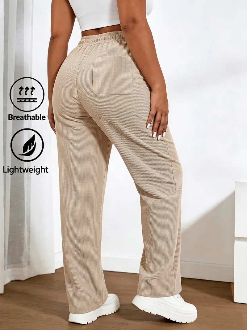 Women's Casual High-Waisted Corduroy Trousers